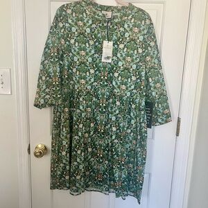 Tuckernuck Sage Deco Damask Royal Shirt Dress